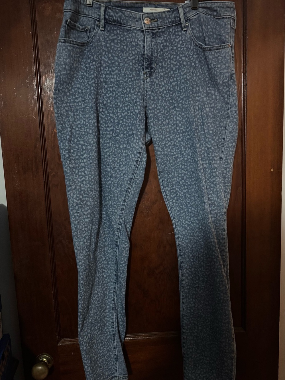 Blue Leopard-Print Levi’s Women’s Jeans Size 16W